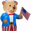 Inflatables * | Gemmy Airblown Inflatable Patriotic Teddy Bear, 4 Ft Tall