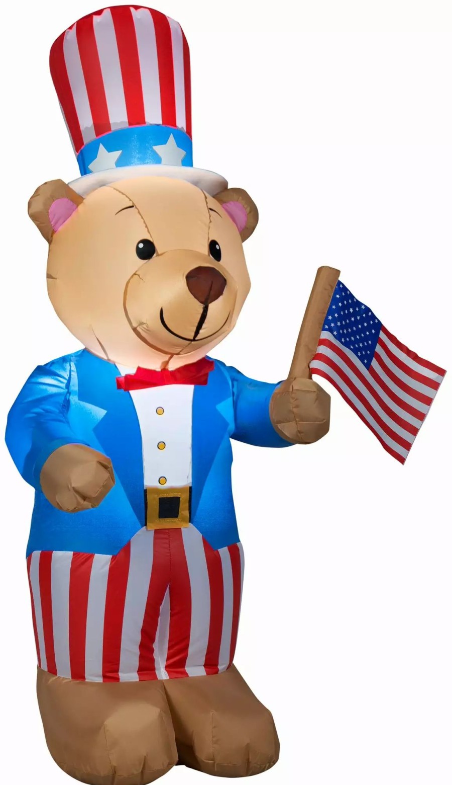 Inflatables * | Gemmy Airblown Inflatable Patriotic Teddy Bear, 4 Ft Tall