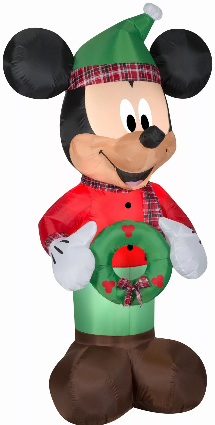 Inflatables * | Gemmy Christmas Airblown Inflatable Inflatable Mickey Mouse With Plaid Accents, 6 Ft Tall, Green