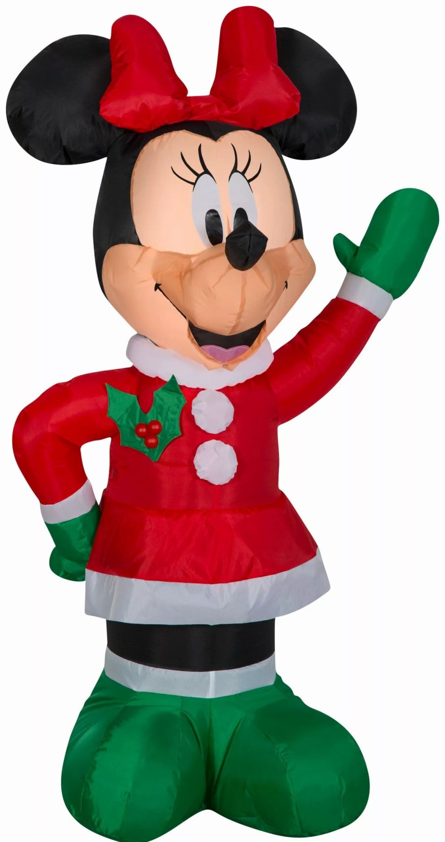 Inflatables * | Gemmy 3.5 Airblown Inflatable Minnie In Winter Outfit W/Red Bow