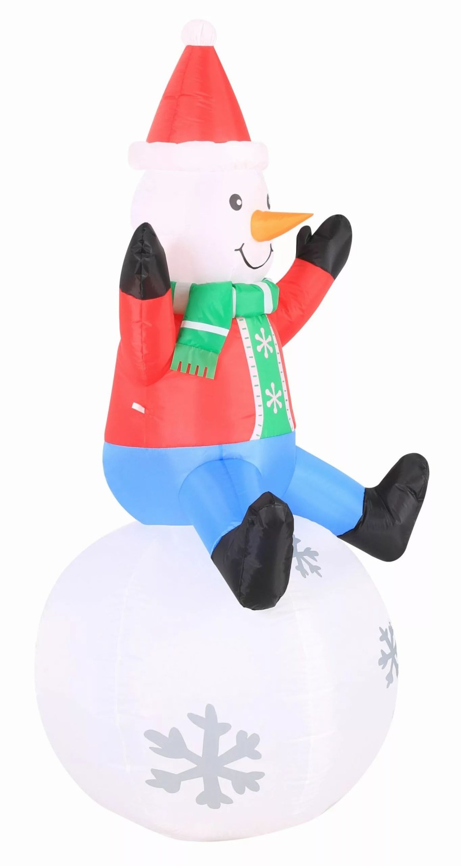 Inflatables * | Occasions 5 Inflatable Snowman On Swirling Lights Snowball, Tall, Multicolored