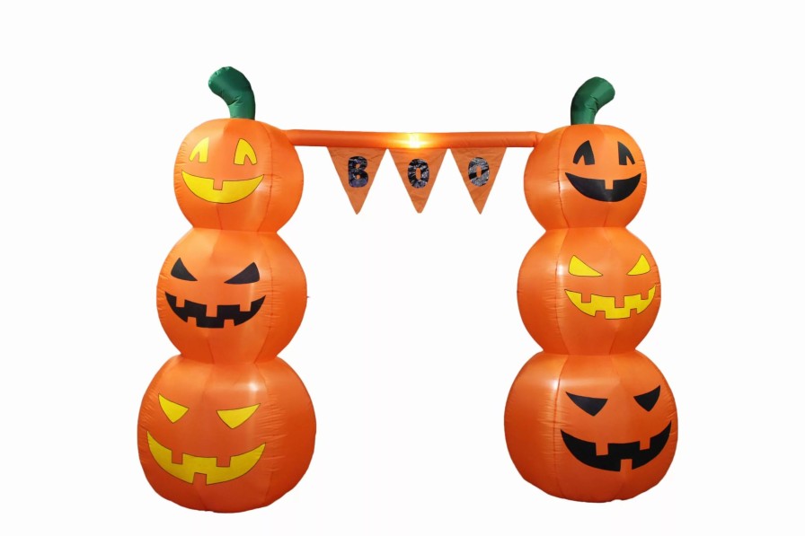 Inflatables * | A Holiday Company 8Ft Inflatable Pumpkin Banner Archway, 8 Ft Tall, Multi