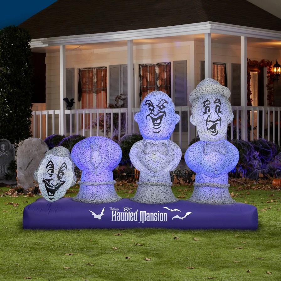 Inflatables * | Gemmy Airblown Inflatable Haunted Mansion Scene With Music And Synchronized Light Show, 5.5 Ft Tall, Blue