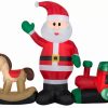 Inflatables * | Gemmy Christmas Airblown Inflatable Santa And Toys Collection Scene, 4 Ft Tall, Red