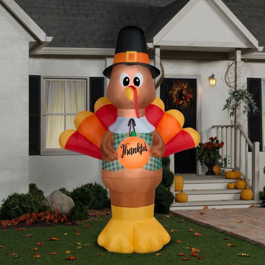 Inflatables * | Gemmy Airblown Thankful Turkey Giant, 10 Ft Tall, Multi