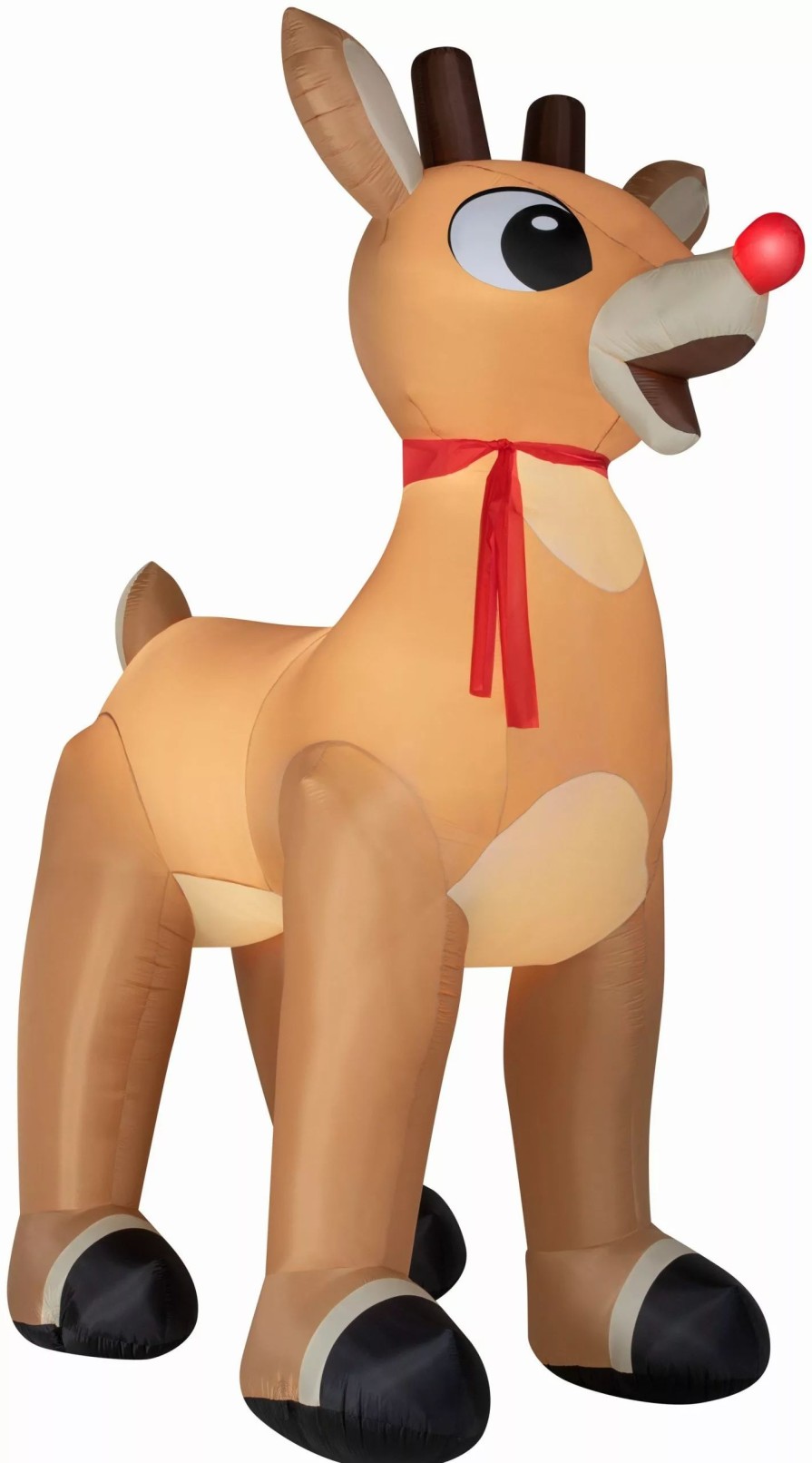 Inflatables * | Gemmy Christmas Airblown Inflatable Standing Rudolph W/Scarf Colossal Rudolph, Tall, Brown