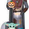 Inflatables * | Gemmy Airblown Inflatable The Mandalorian And Grogua In Pod, 6.5 Ft Tall, Grey