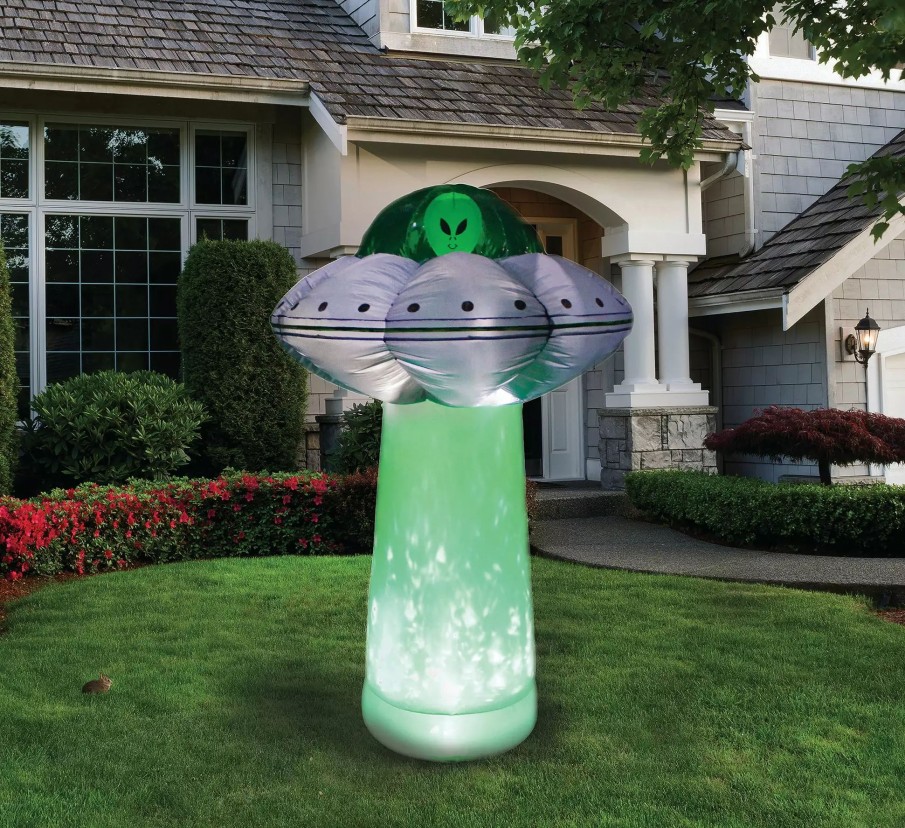 Inflatables * | A Holiday Company 7Ft Inflatable Alien Ufo W/ Inferno Tractor Beam, 7 Ft Tall, Multi