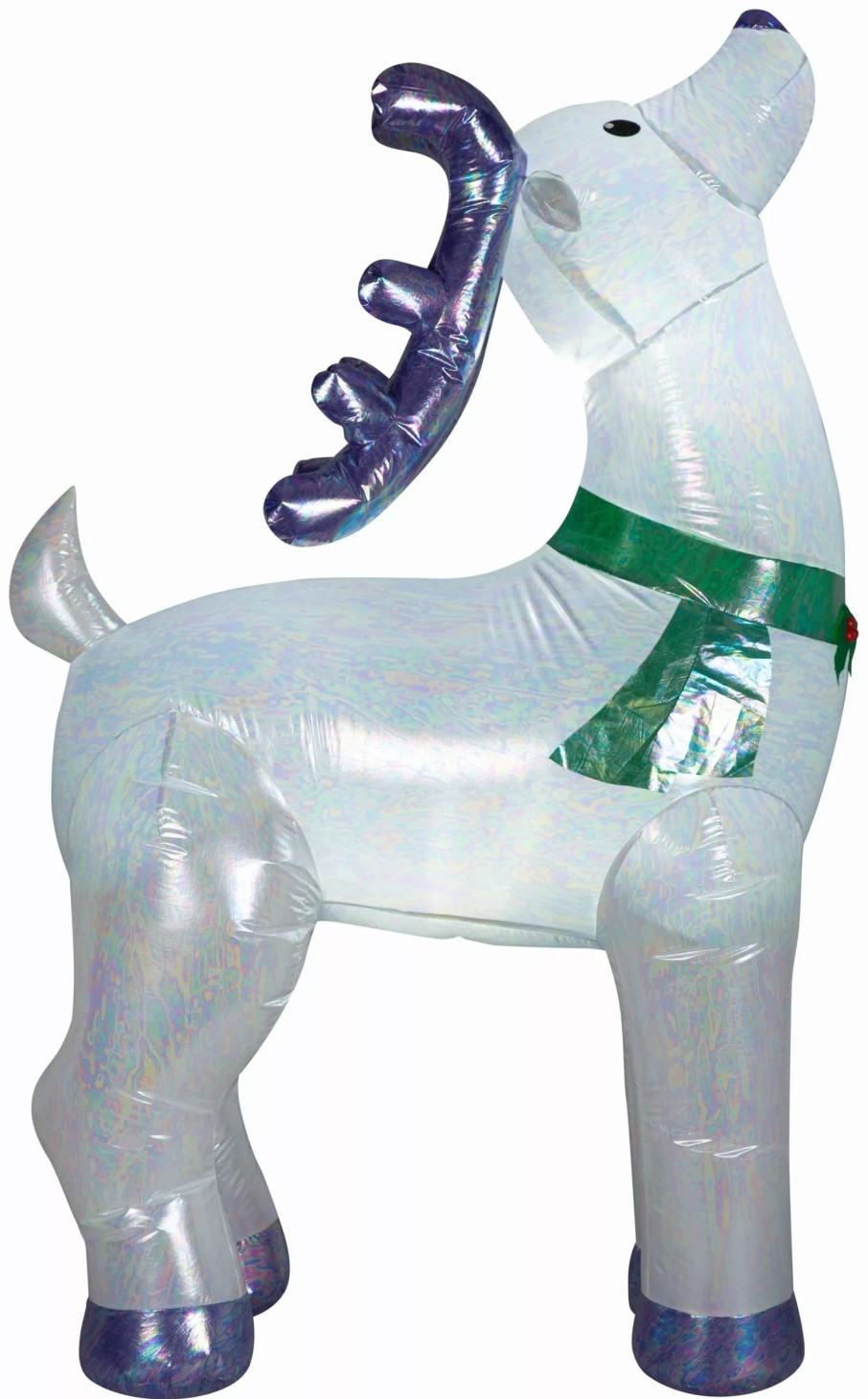 Inflatables * | Gemmy Christmas Airblown Inflatable Mixed Media Silver Iridescent Reindeer Buck, 6 Ft Tall, Green