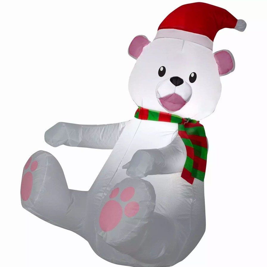 Inflatables * | 3.5 Airblown Polar Bear Christmas Inflatable