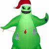 Inflatables * | Gemmy Airblown Inflatable Oogie Boogie In Santa Hat With Light String, 3.5 Ft Tall