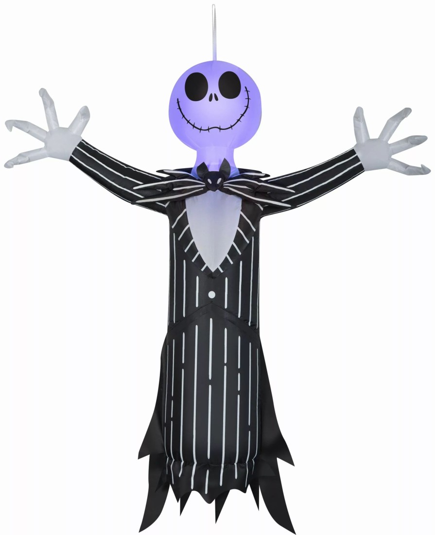 Inflatables * | Gemmy Airblown Hanging Jack Skellington W/Blinking Lights Disney, 4 Ft Tall, Multi