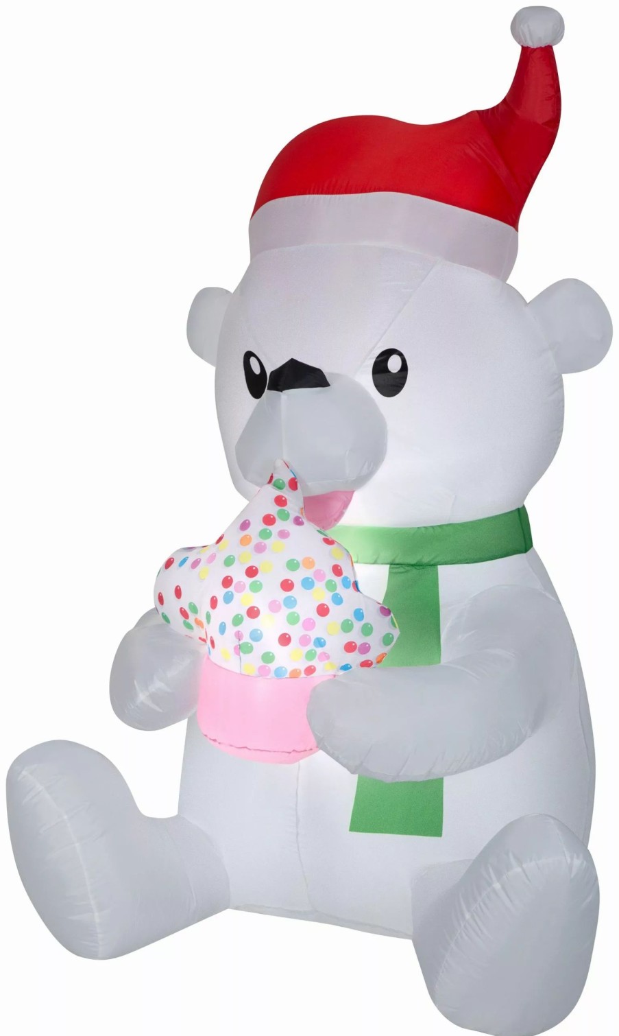 Inflatables * | Gemmy 5.5 Animated Airblown Inflatable Nom Nom Polar Bear W/Cupcake