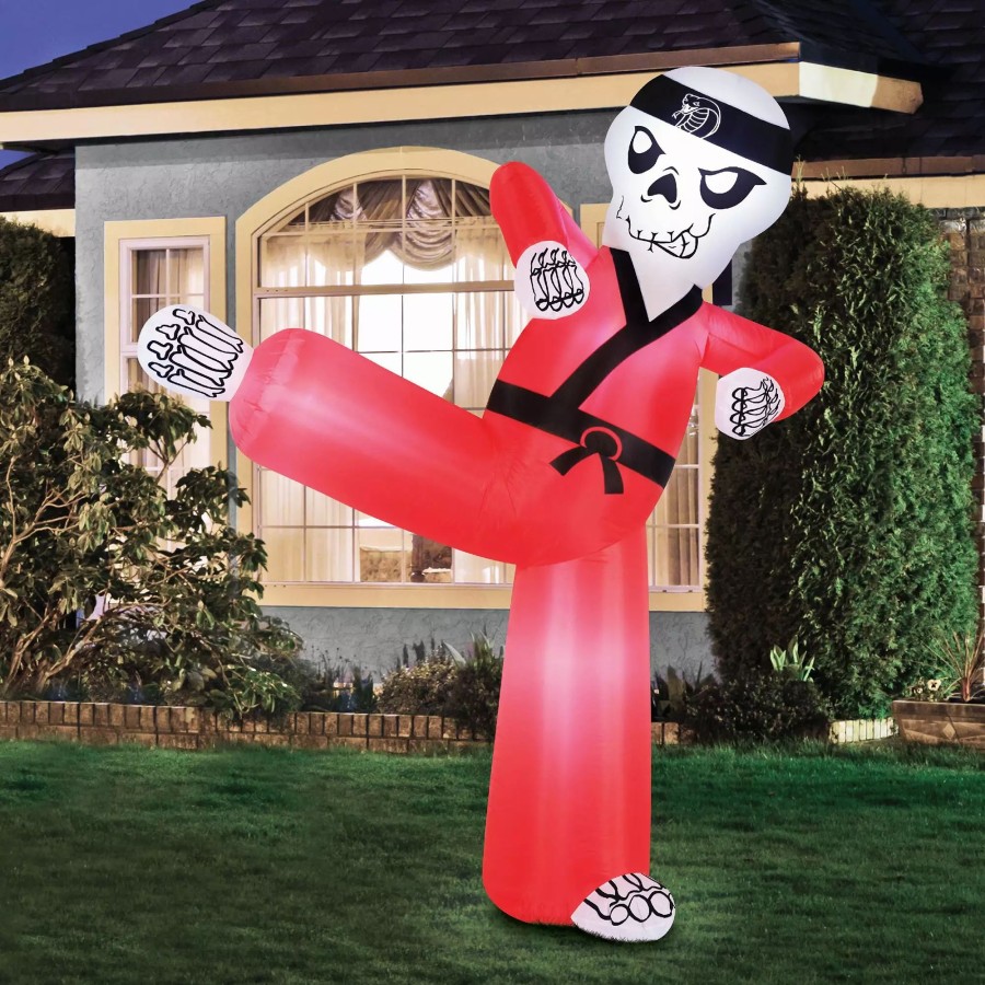 Inflatables * | Occasions 6.5 Inflatable Karate Skeleton, 6.5 Ft Tall, Multicolored