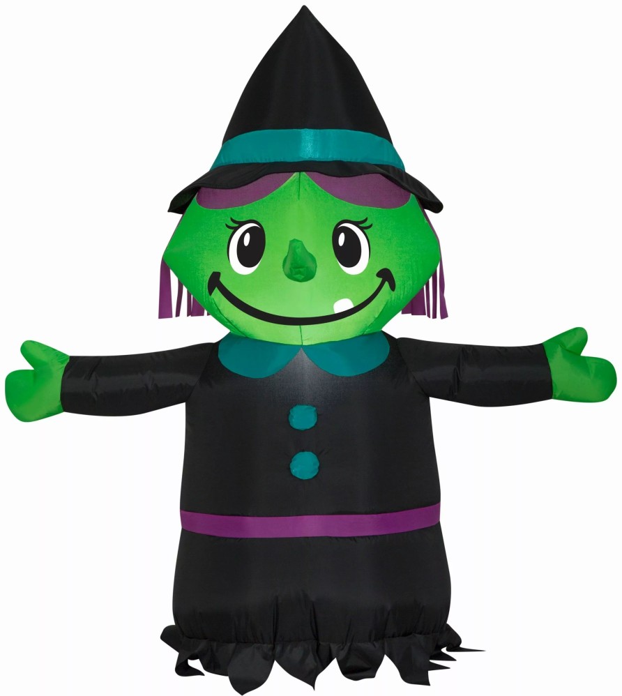 Inflatables * | Gemmy Airblown Inflatable Little Witch, 3.5 Ft Tall, Black