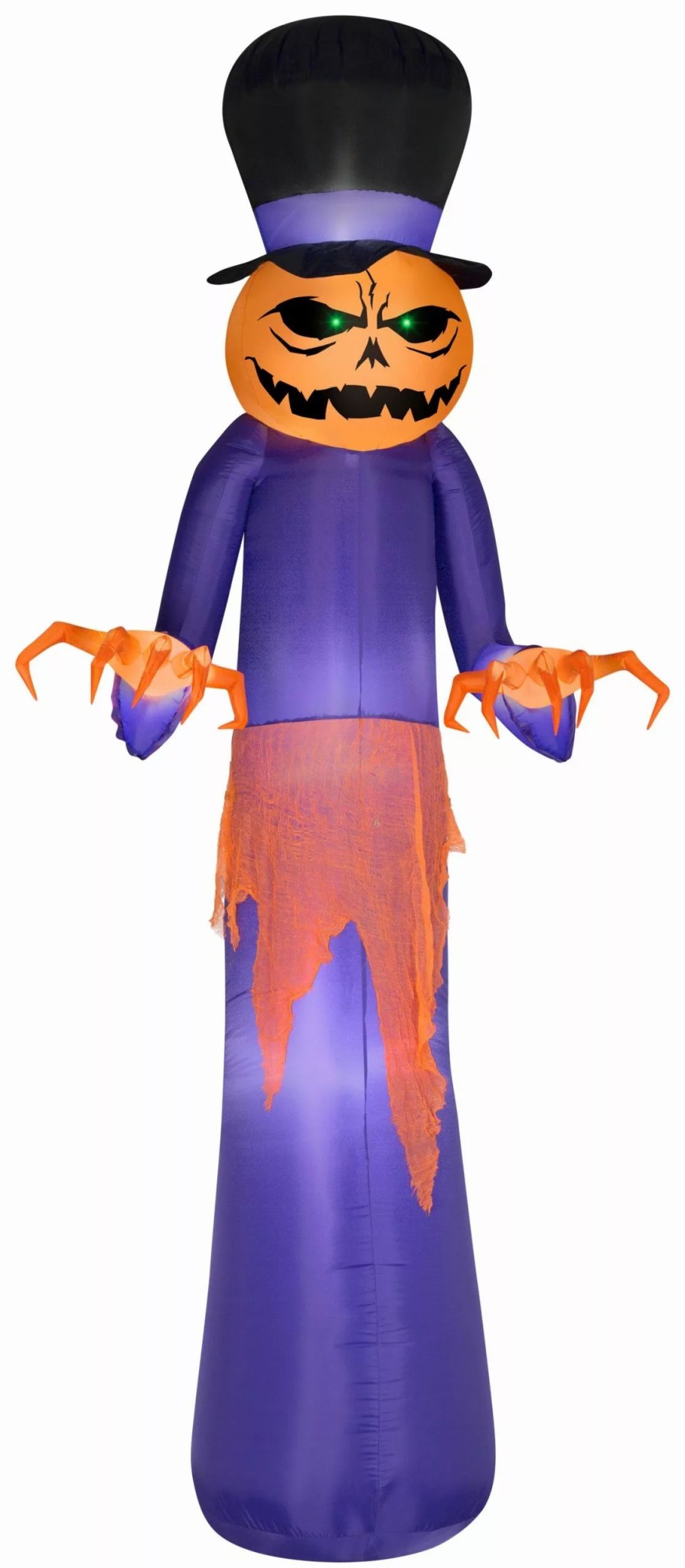 Inflatables * | Gemmy Airblown Pumpkin Reaper W/Top Hat Giant , 12 Ft Tall, Purple