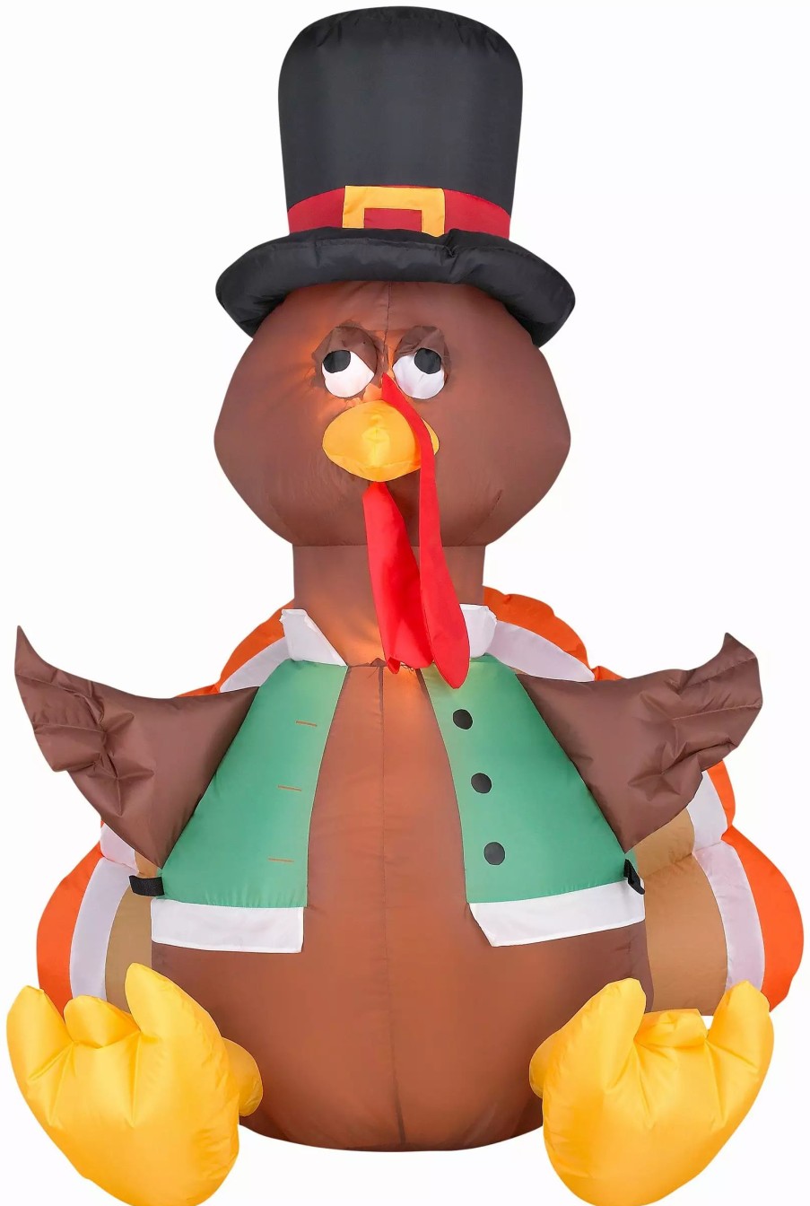 Inflatables * | 4 Airblown Happy Turkey Thanksgiving Inflatable