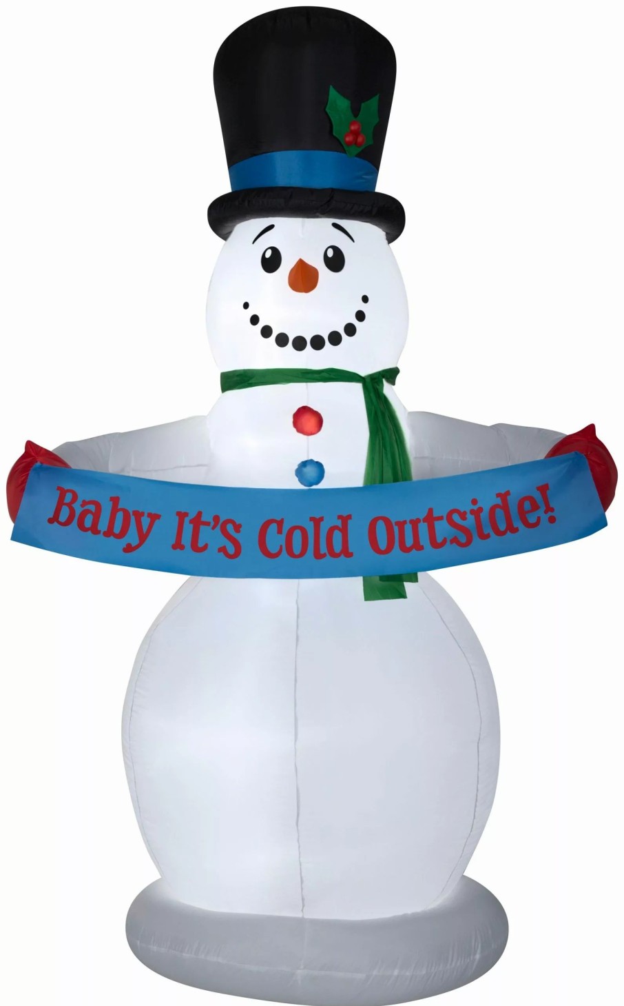 Inflatables * | 8 Animated Airblown Snowman W/Banner Christmas Inflatable