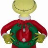 Inflatables * | Gemmy Christmas Airblown Inflatable Grinch As Santa W/Wreath Dr. Seuss, 4 Ft Tall, Multicolored