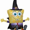 Inflatables * | Gemmy Airblown Spongebob As Witch Nickelodeon, 4 Ft Tall, Yellow