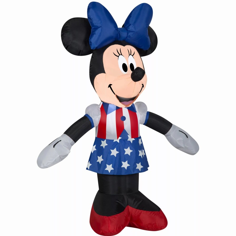 Inflatables * | Gemmy Airblown Inflatable Patriotic Minnie Mouse, 3.5 Ft Tall