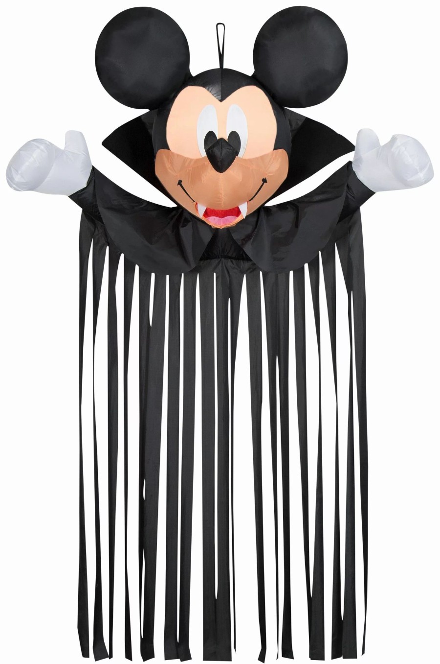 Inflatables * | Gemmy Airblown Door Hanger Mickey Head W/Streamers, 6.5 Ft Tall, Black