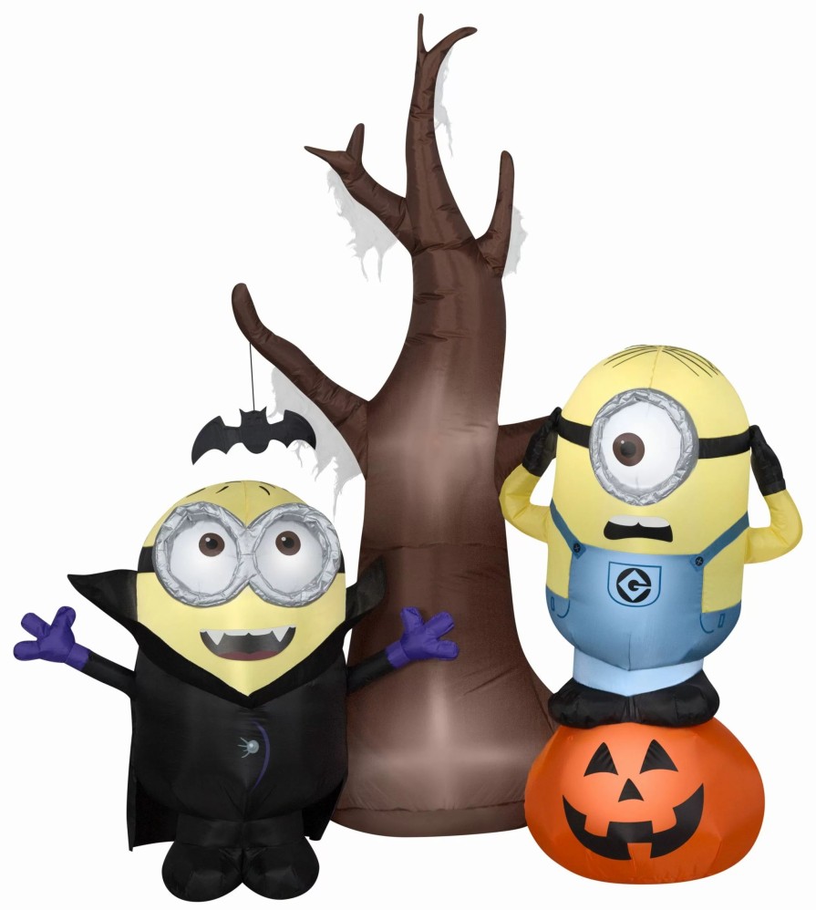 Inflatables * | Gemmy 5.5 Airblown Minions W/Tree And Pumpkin Scene Universal