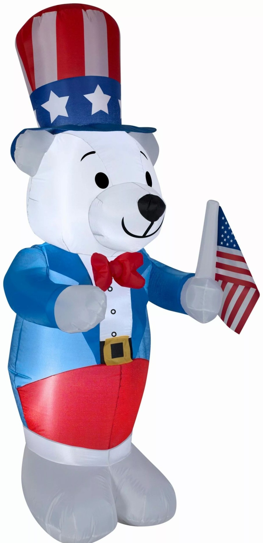 Inflatables * | Gemmy Airblown Inflatable Patriotic Polar Bear, 4 Ft Tall