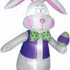 Inflatables * | Gemmy 7 Ft Airblown White Bowtie Bunny W/Vest, White