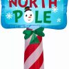 Inflatables * | Gemmy Christmas Airblown Inflatable Outdoor North Pole Sign, 3.5 Ft Tall