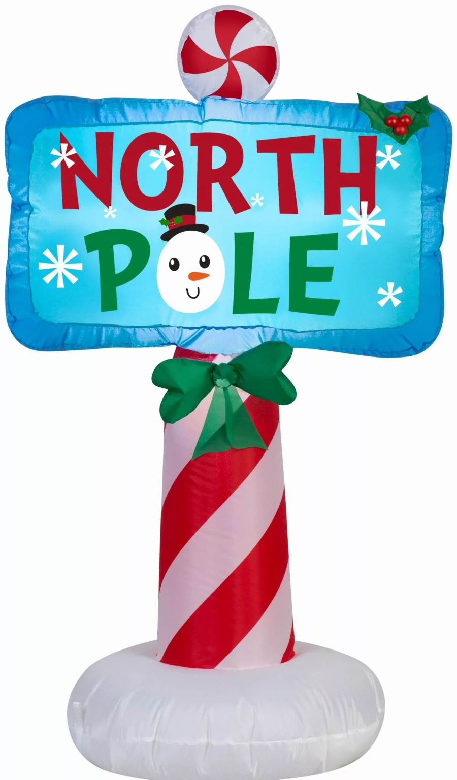 Inflatables * | Gemmy Christmas Airblown Inflatable Outdoor North Pole Sign, 3.5 Ft Tall