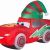 Inflatables * | Gemmy Christmas Airblown Inflatable Mcqueen W/Stocking Cap S Lg Disney, 3.5 Ft Tall, Red