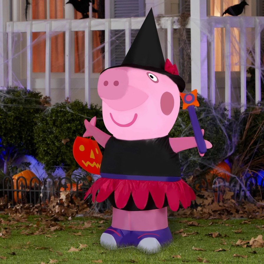 Inflatables * | Gemmy Airblown Peppa Pig As Witch Peppa Pig, 4 Ft Tall, Multi