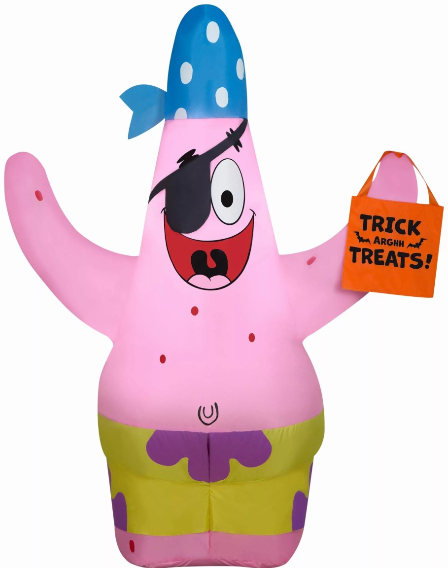 Inflatables * | Gemmy Airblown Patrick In Pirate Costume Holding Trick Sack Nick, 3.5 Ft Tall, Multi