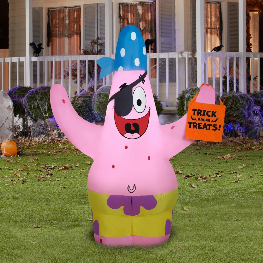 Inflatables * | Gemmy Airblown Patrick In Pirate Costume Holding Trick Sack Nick, 3.5 Ft Tall, Multi