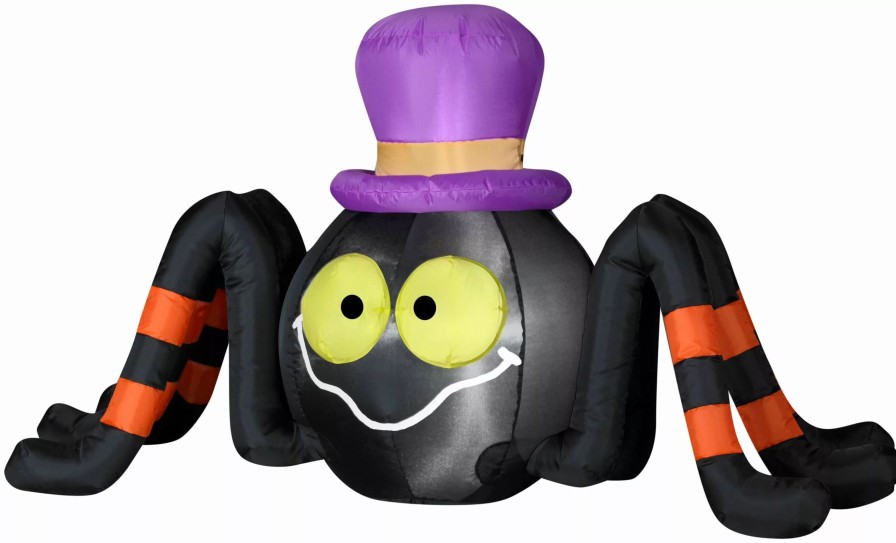 Inflatables * | 4 Wide Airblown Outdoor Spider W/ Top Hat Halloween Inflatable