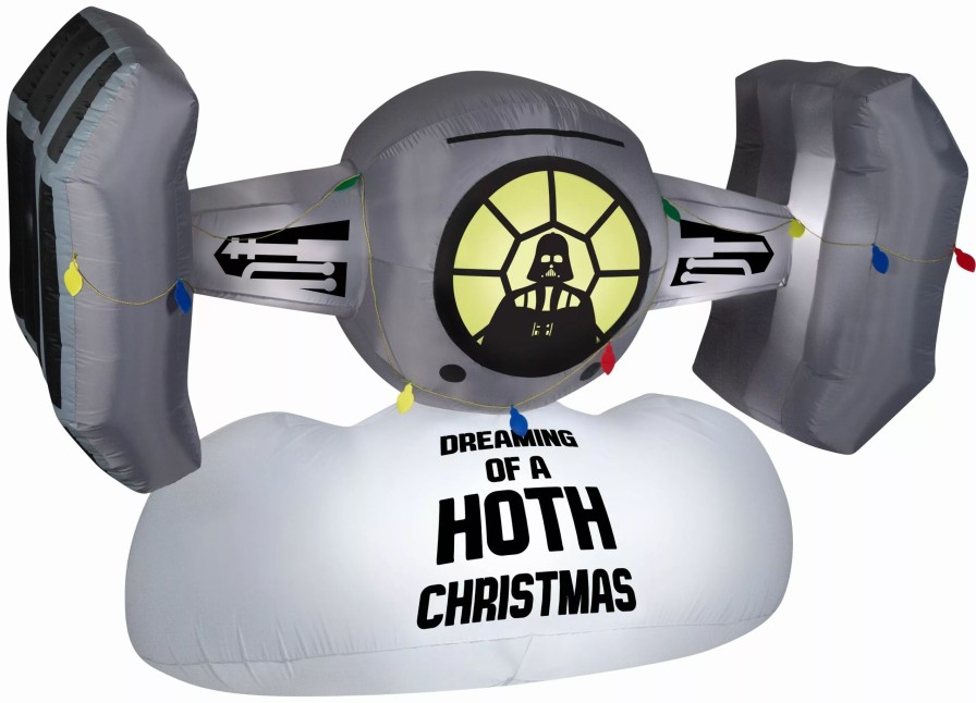 Inflatables * | Gemmy Christmas Airblown Inflatable Tie Fighter W/Darth Vader, 6 Ft Tall, Gray