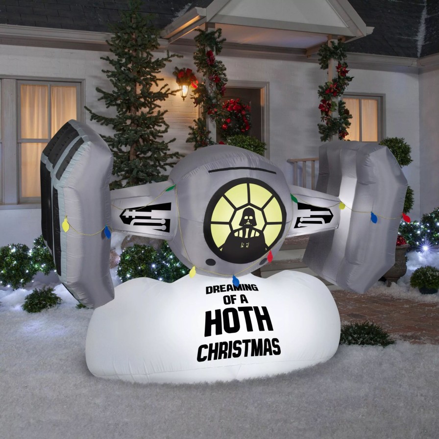 Inflatables * | Gemmy Christmas Airblown Inflatable Tie Fighter W/Darth Vader, 6 Ft Tall, Gray