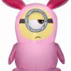 Inflatables * | Gemmy Airblown Inflatable Stuart In Pink Bunny Suit, 3.5 Ft Tall, Pink