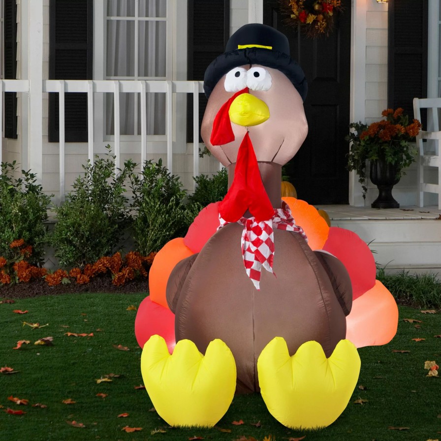 Inflatables * | 6 Airblown Turkey Thanksgiving Inflatable