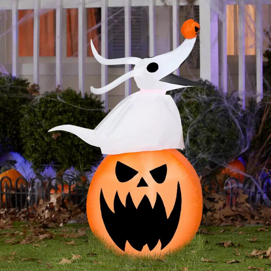 Inflatables * | Gemmy Airblown Zero W/Pumpkin, 3.5 Ft Tall, White