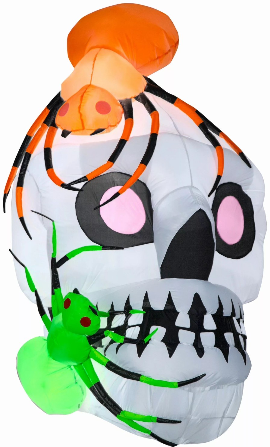 Inflatables * | Gemmy Airblown Skull With Spiders, 5.5 Ft Tall, White