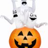 Inflatables * | 6 Airblown Three Ghosts In Pumpkin Halloween Inflatable