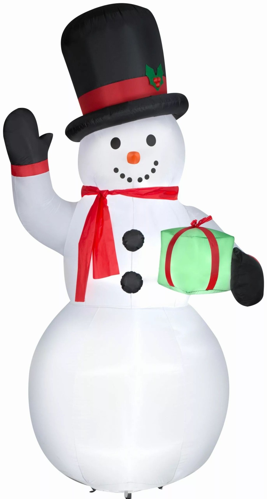 Inflatables * | Gemmy Christmas Airblown Inflatable Snowman W/Gift Box Giant, 10 Ft Tall, White