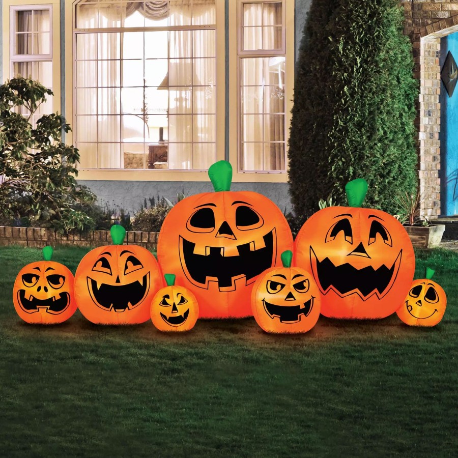 Inflatables * | Occasions Airflowz Inflatable Pumpkin Patch 8 Ft, 3 Ft Tall, Orange