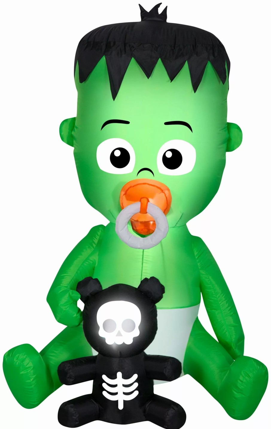 Inflatables * | Gemmy Animated Airblown Nom Nom Baby W/Pacifier, 5.5 Ft Tall, Green