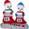 Inflatables * | 4 Airblown Snowman In Stocking Races Christmas Inflatable