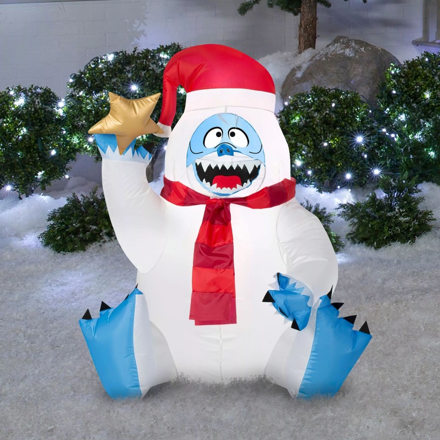 Inflatables * | 3.25 Airblown Sitting Bumble Holding Star Christmas Inflatable