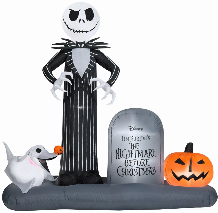 Inflatables * | Gemmy Airblown Jack Skellington Halloween Town Scene Disney, 6 Ft Tall, Multi