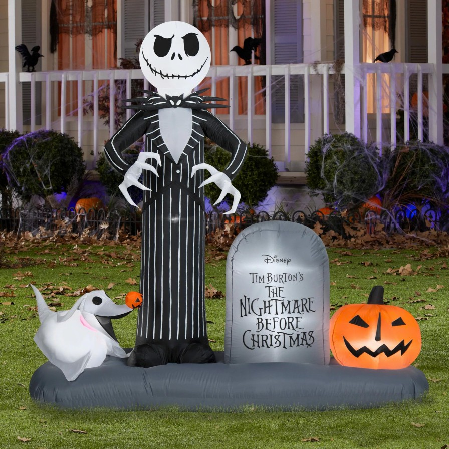 Inflatables * | Gemmy Airblown Jack Skellington Halloween Town Scene Disney, 6 Ft Tall, Multi